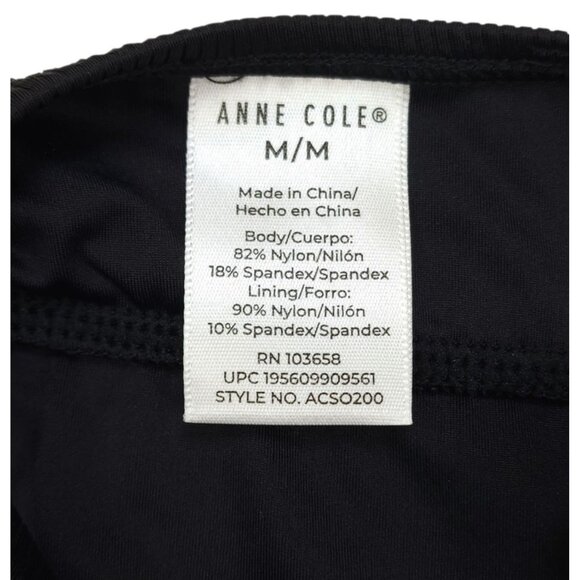 Anne Cole Black One-Piece Swimsuit Medium Adjustable Straps Keyhole Neckline - Picture 9 of 14